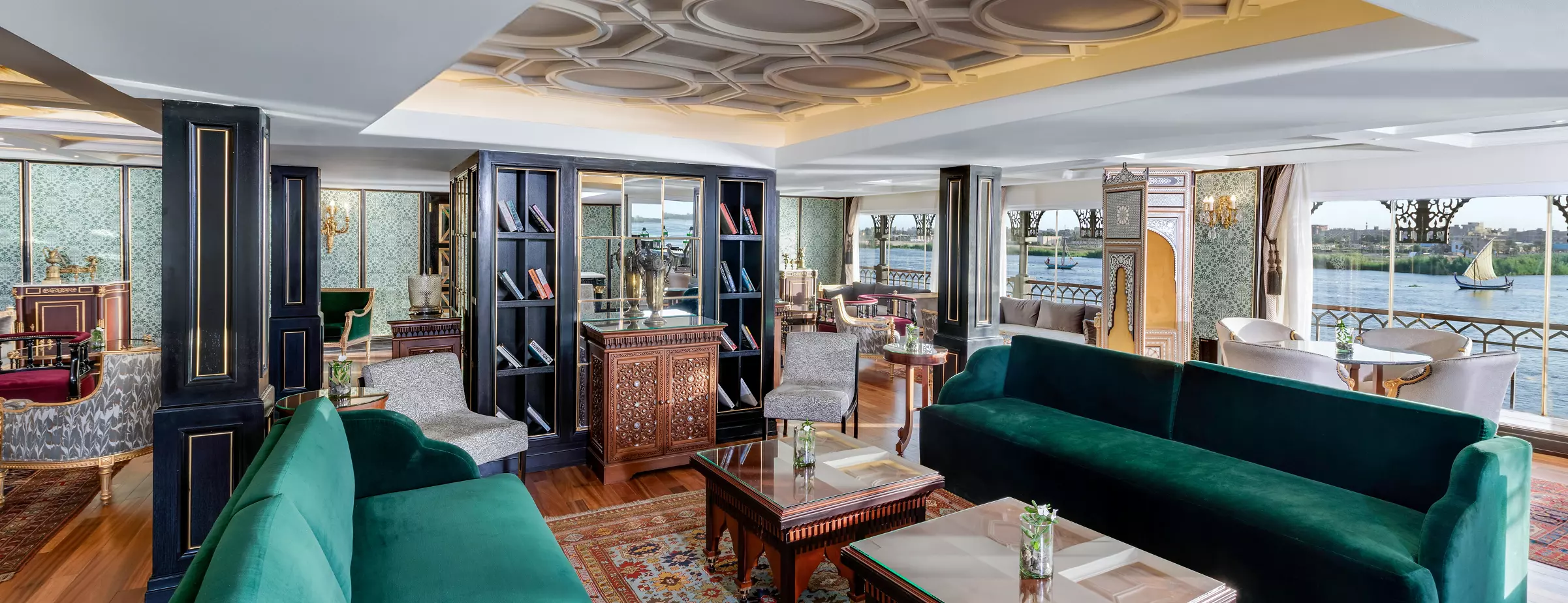 Lounge aboard the Mövenpick SS Misr Nile cruise